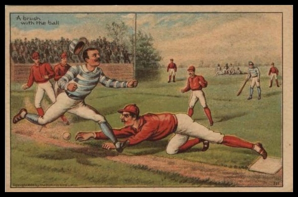 1890 Trade Card A Brush with the Ball